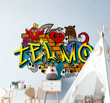 Graffiti color, cu nume personalizat, autocolant urban - TenStickers
