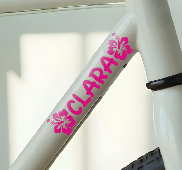 Autocolante biciclete flori roz hawaii - TenStickers