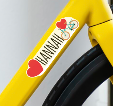 Autocolante biciclete bicicletă cu două inimi - TenStickers