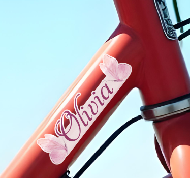 Autocolante biciclete fluture fericit - TenStickers