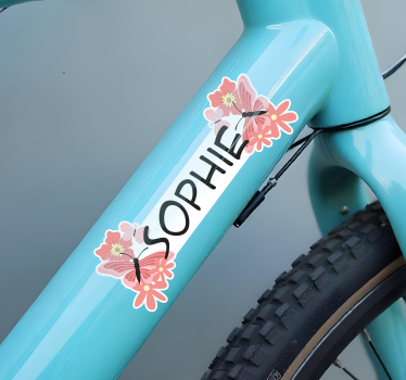 Autocolante biciclete fluture și floare fericit - TenStickers