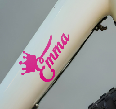 Autocolante biciclete coroana roz - TenStickers