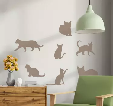 7 siluete de pisici decal de câine - TenStickers