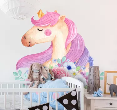 Acuarelă unicorn basm decal perete - TenStickers