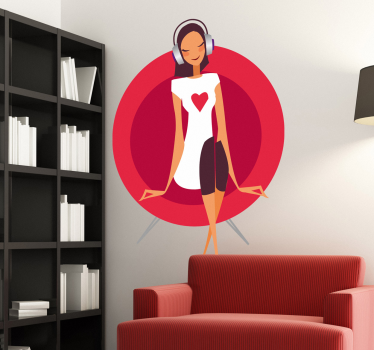Autocolante pentru pereti femeie elegantă relaxându-se - TenStickers