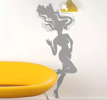 Autocolante pentru pereti silueta elegantă de femeie - TenStickers