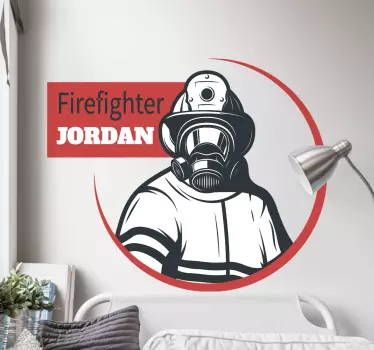 Etichete animale portret de pompier personalizabil - TenStickers