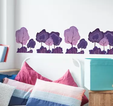 Adeziv violet pădure adeziv arbore decal - TenStickers