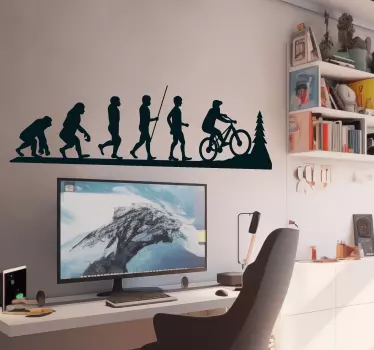 Adolescenti autocolante perete cameră evoluție mountain bike - TenStickers