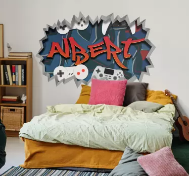 Adolescenti autocolante perete cameră graffiti pentru jucători - TenStickers