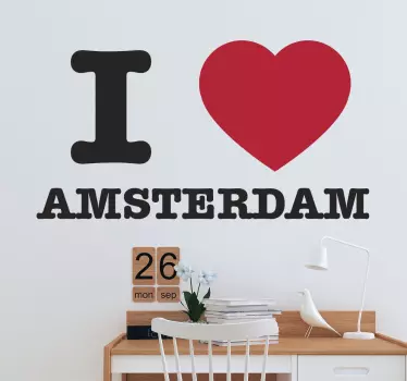 Ador autocolantul de perete din amsterdam - TenStickers
