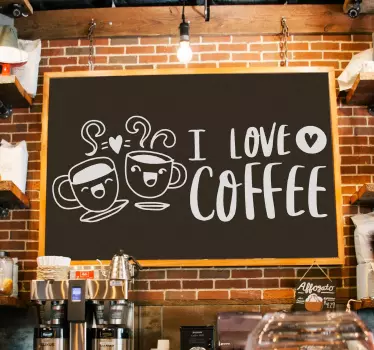 îmi place adeziv de perete cu băuturi de cafea - TenStickers