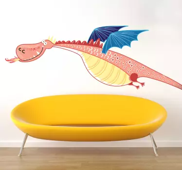Albastru autocolant dragon perete autocolant - TenStickers