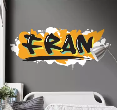 Autocolant pentru adolescent nume graffiti portocaliu - TenStickers