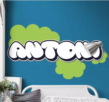 Autocolant pentru adolescent graffiti personalizat cu bule - TenStickers