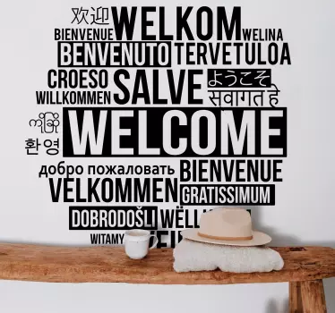 Etichete animale mesaj de bun venit multilingv - TenStickers