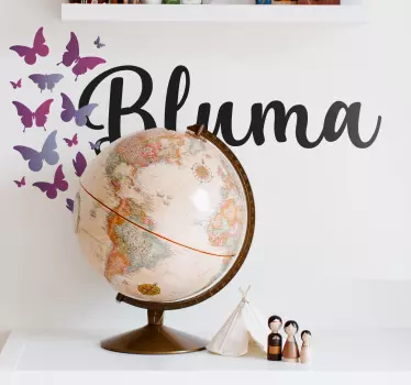 Etichete animale nume de fluture personalizabil - TenStickers