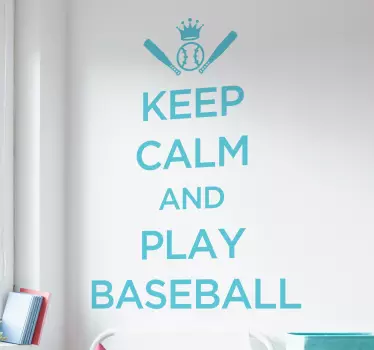 Etichete animale păstrează-ți calmul și joacă baseball - TenStickers