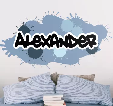 Autocolant pentru adolescent splash de nume personalizat - TenStickers