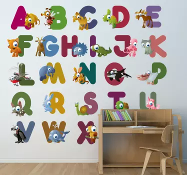 Alfabet cu autocolant pentru copii - TenStickers