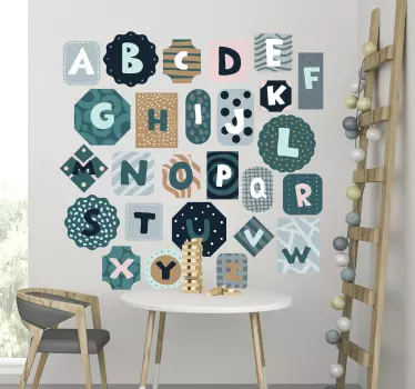 Alfabet stil nordic alfabet perete decal - TenStickers
