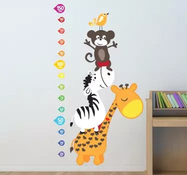 Animale autocolant de perete diagrama inaltime - TenStickers