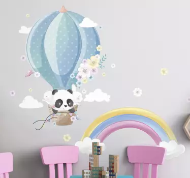 Animale de pe petale ton balon pepinieră autocolant de perete - TenStickers