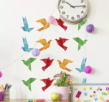 Animale origami decal pasare - TenStickers