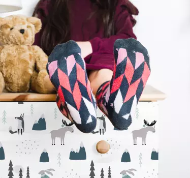 Animale prietene decalcomanii stil nordic pentru mobilier - TenStickers