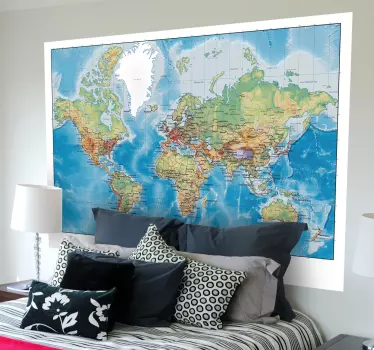 Atlas autocolant mondial pe perete - TenStickers