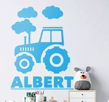 Autocolant animale tractor cu nori - TenStickers