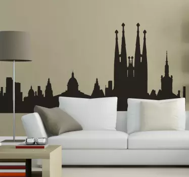 Autocolant barcelona skyline - TenStickers