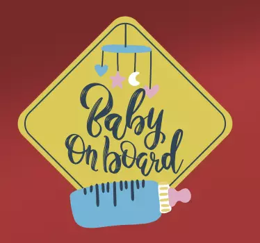 Autocolant biberon în mașină - TenStickers