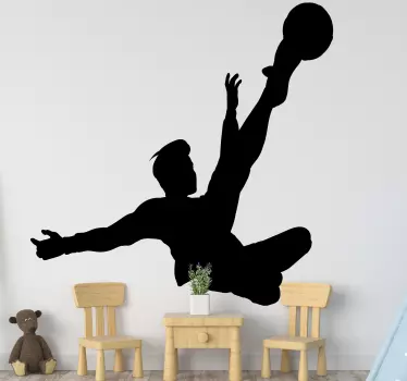 Autocolant cu capul în jos pentru lovitura de fotbal - TenStickers
