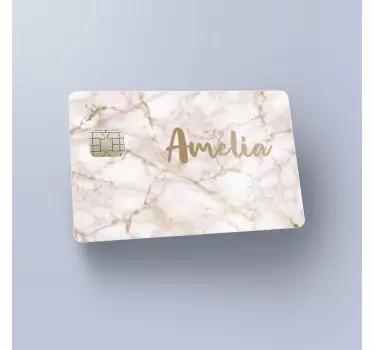 Autocolant cu card de credit cu nume de marmură - TenStickers