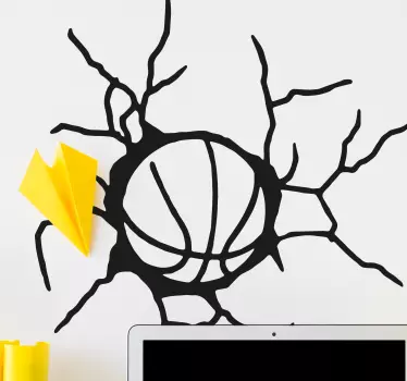 Autocolant cu efect de minge de baschet 3d - TenStickers