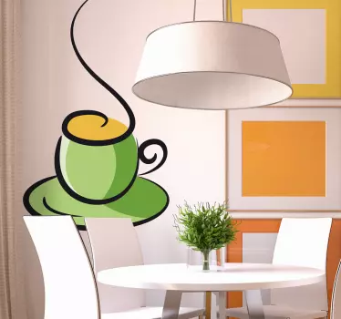 Autocolant cu pahar de cafea verde - TenStickers