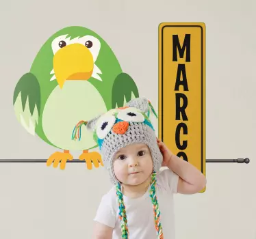 Autocolant cu pasăre ilustrație de papagal colorat - TenStickers