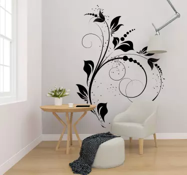 Autocolant cu perete ornamental floral - TenStickers