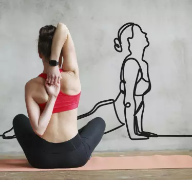 Autocolant de fotbal contur poziții yoga - TenStickers