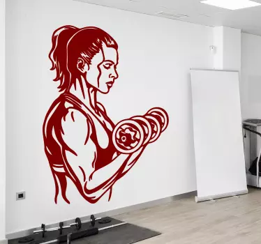 Autocolant de fotbal femeie fitness ridicând greutăți - TenStickers