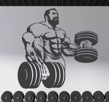 Autocolant de fotbal figură musculară de haltere - TenStickers