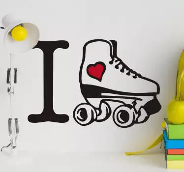 Autocolant de fotbal iubesc patinajul pe role - TenStickers