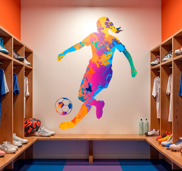 Autocolant de fotbal jucător colorat - TenStickers