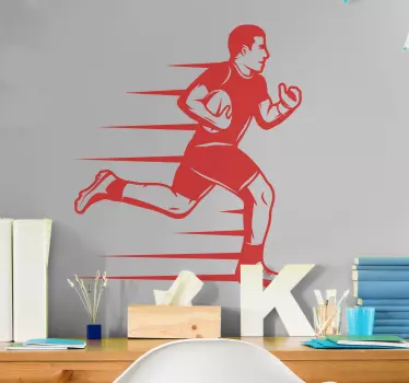 Autocolant de fotbal jucător de sport în alergare - TenStickers