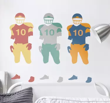 Autocolant de fotbal jucători colorați - TenStickers