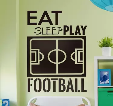 Autocolant de fotbal mănâncă dormi joacă fotbal - TenStickers