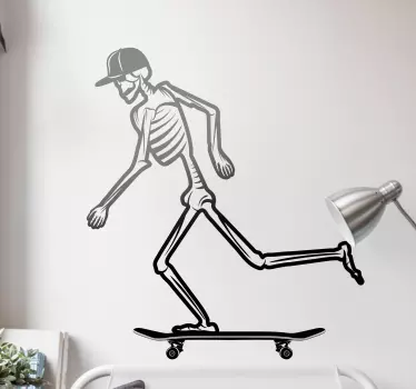 Autocolant de fotbal mișcare schelet pe skateboard - TenStickers