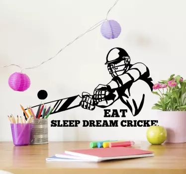 Autocolant de fotbal mișcarea jucătorului de cricket - TenStickers