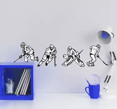 Autocolant de fotbal mișcarea jucătorului de hochei - TenStickers